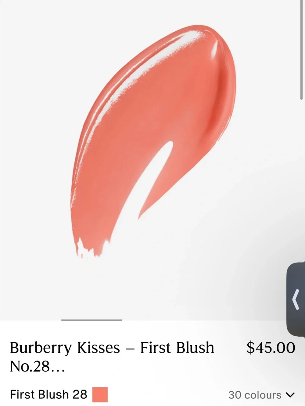 Burberry Kisses Satin Lip Colour Lipstick 28 First Blush (NIB)